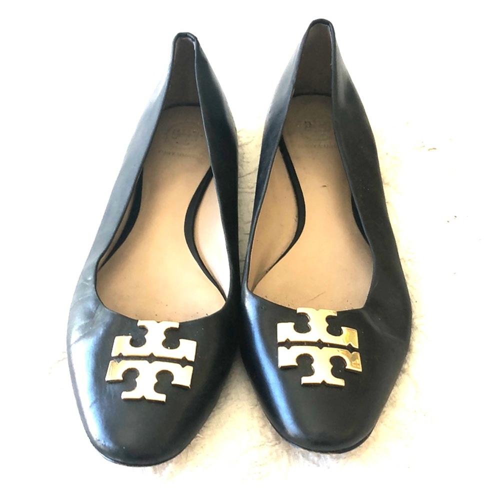 Tory Burch Black Leather Flats size 9